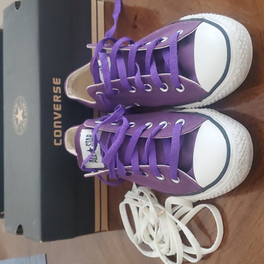 Converse purple low tops M7 W9